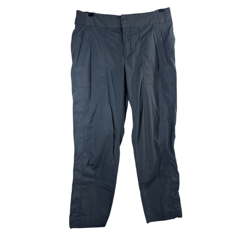 ATHLETA Women's Sz 6 Dark Gray Cropped Trekkie North Joggers Zipper/Snap Closure